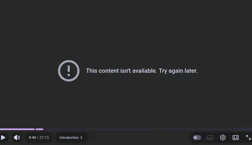 Screenshot of youtube with "This content isn't available. Try again later.
